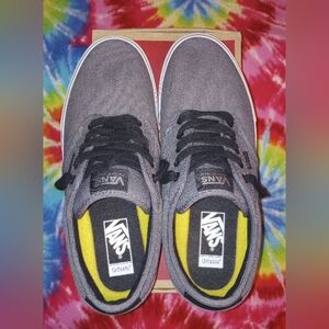 Vans Atwood Deluxe Ortholite Off The Wall Dk Gray & Blk Canvas Shoes,11.5(Mens)